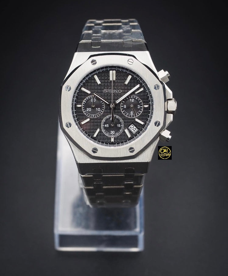 Seiko Mod Royal Oak "Cronógrafo negro"