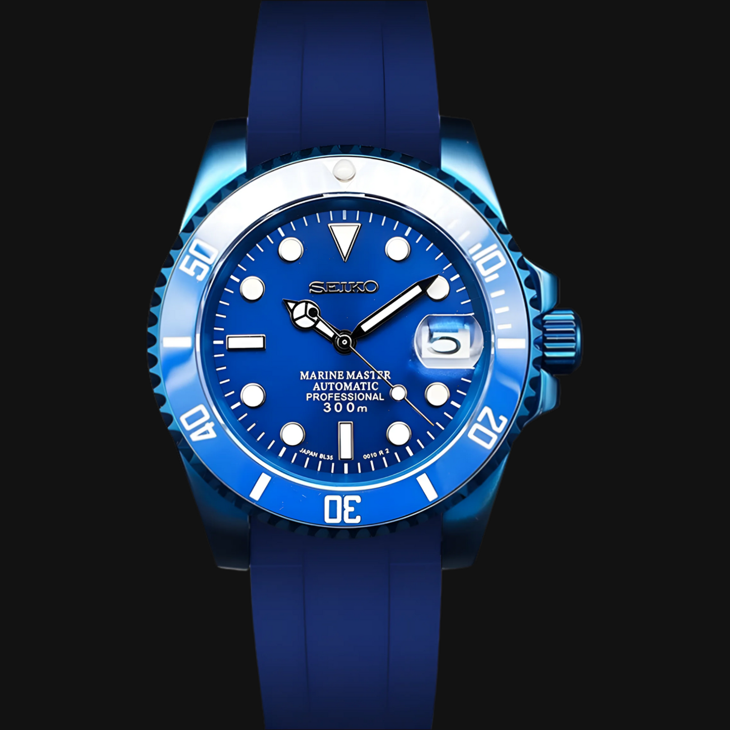 Seiko Mod Submariner „Triple Blue“