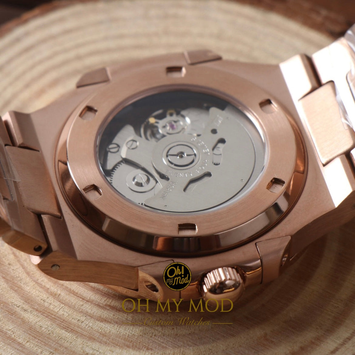 Seiko Mod Nautilus "Oro rosa y chocolate"