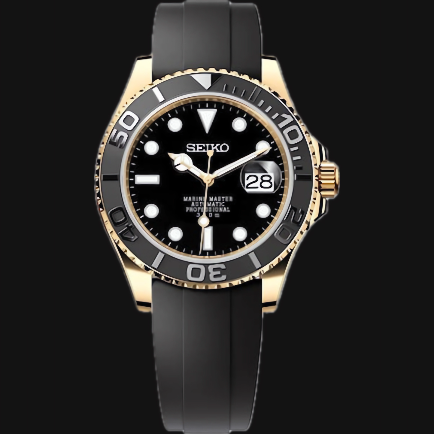 Seiko Mod Yacht Master „Gold & Schwarz“