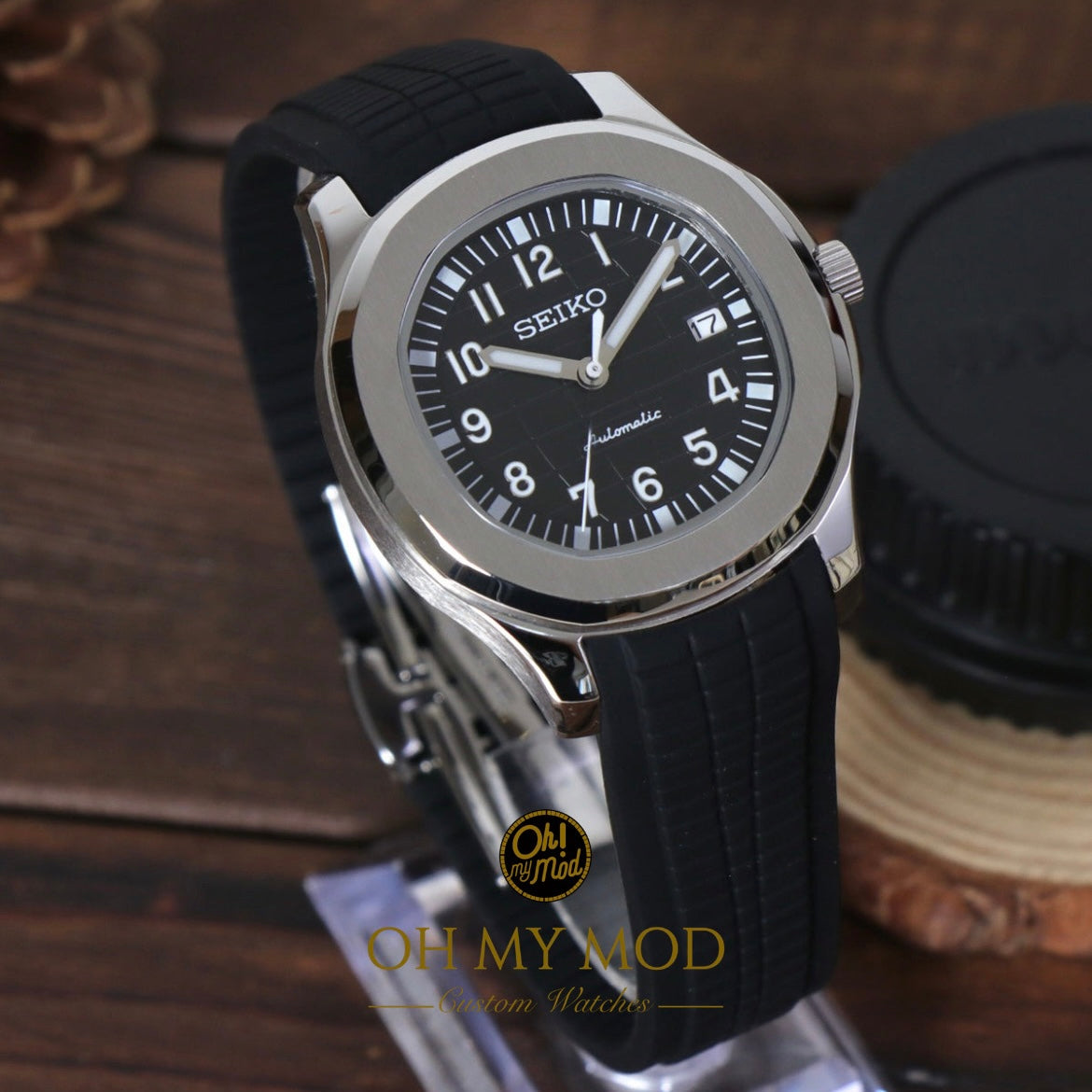 Seiko Mod Aquanaut "Plata y Negro"