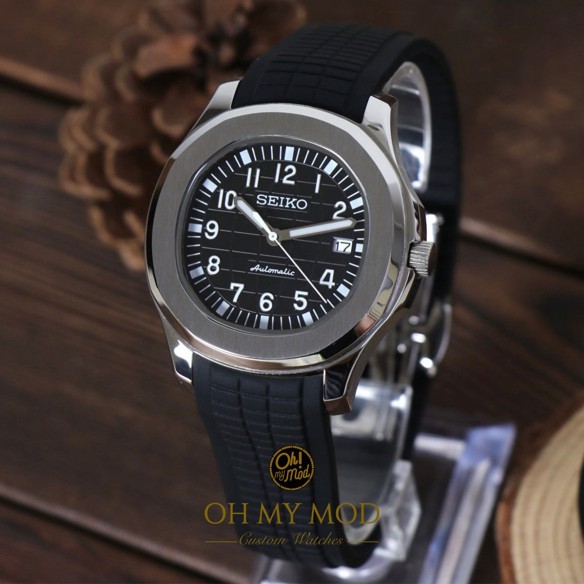 Seiko Mod Aquanaut "Plata y Negro"