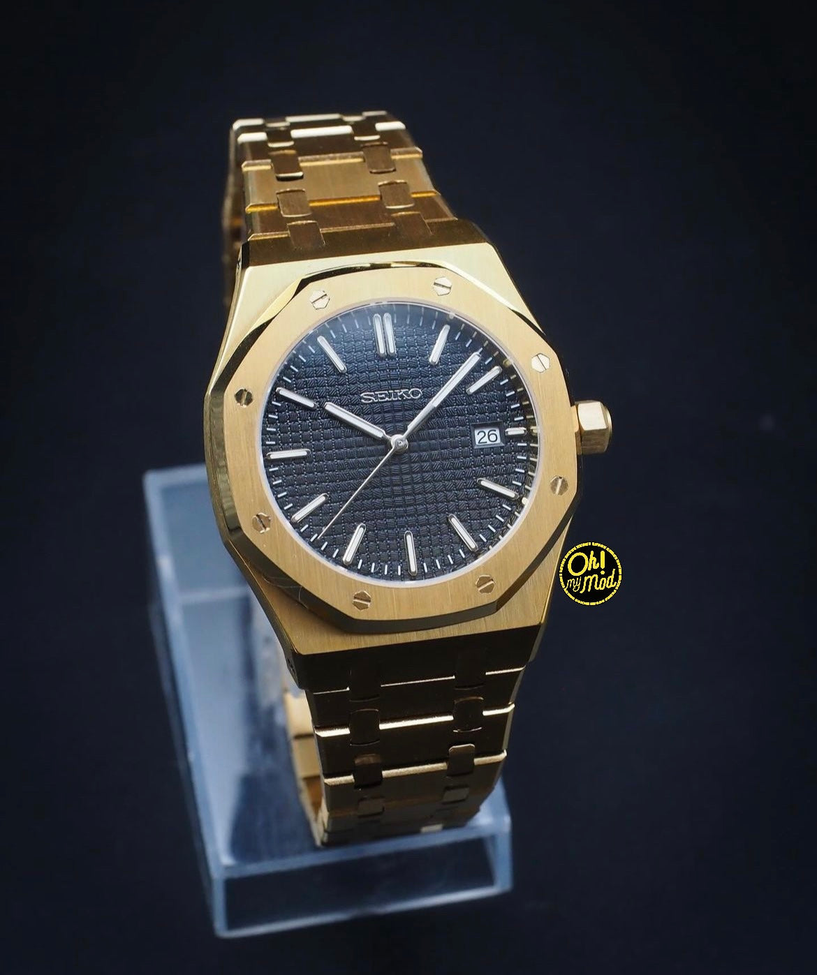 Seiko Mod Royal Oak "Dorado y negro"