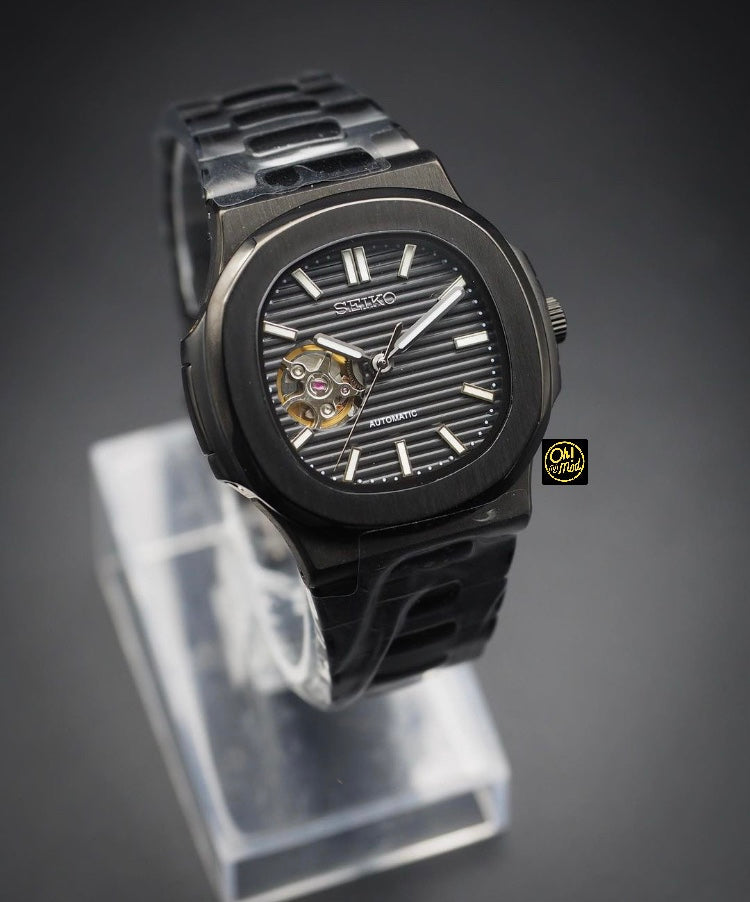 Seiko Mod Nautilus "Corazón abierto negro"