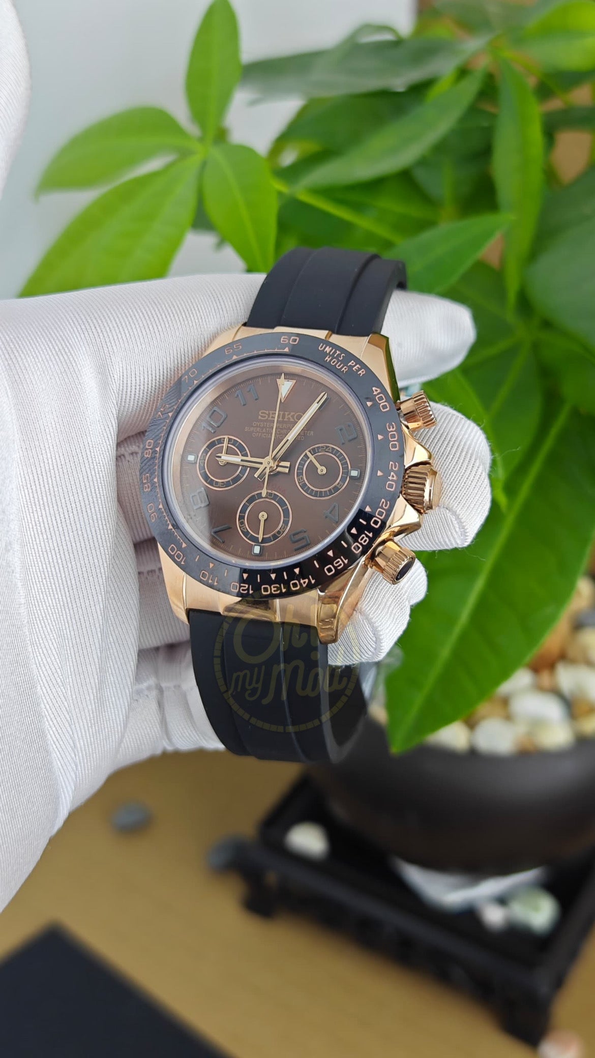 Seiko Mod Daytona „Roségold“ Oysterflex