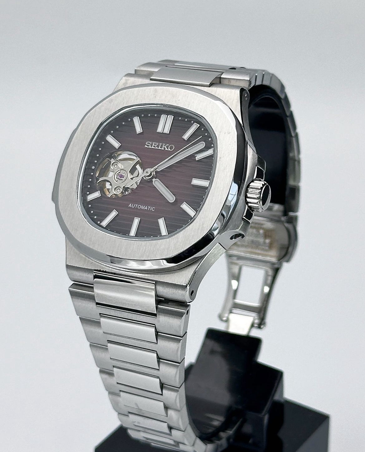 Seiko Mod Nautilus "Marrón" Corazón abierto