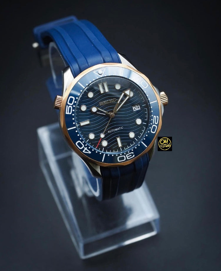 Seiko Mod Seamaster „Roségold & Blau“