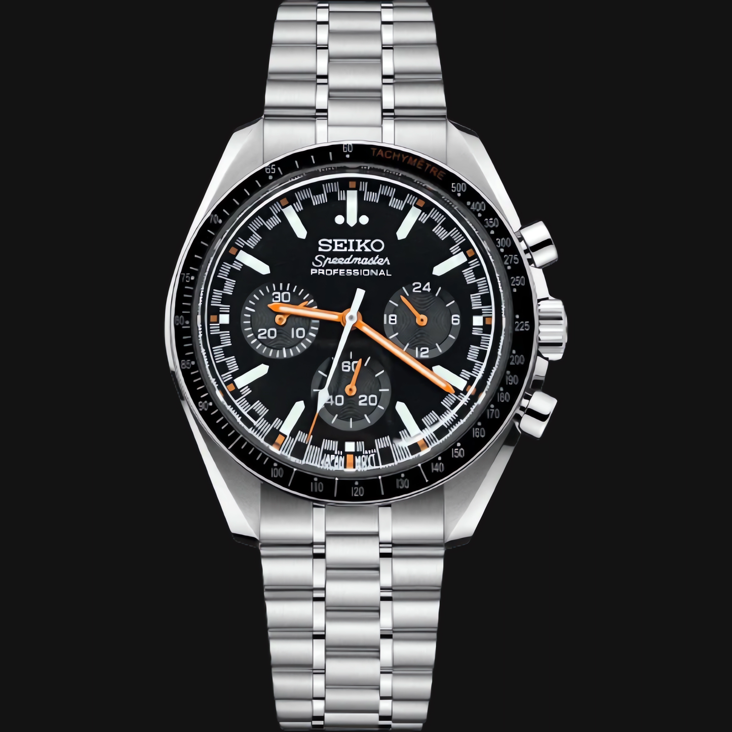 Seiko Mod Speedmaster "Negro y naranja"