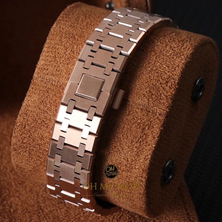 Seiko Mod Royal Oak "Esqueleto de oro rosa"