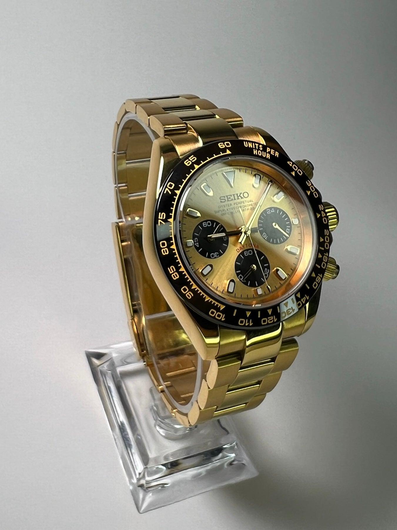 Seiko Mod Daytona "Oro y negro"