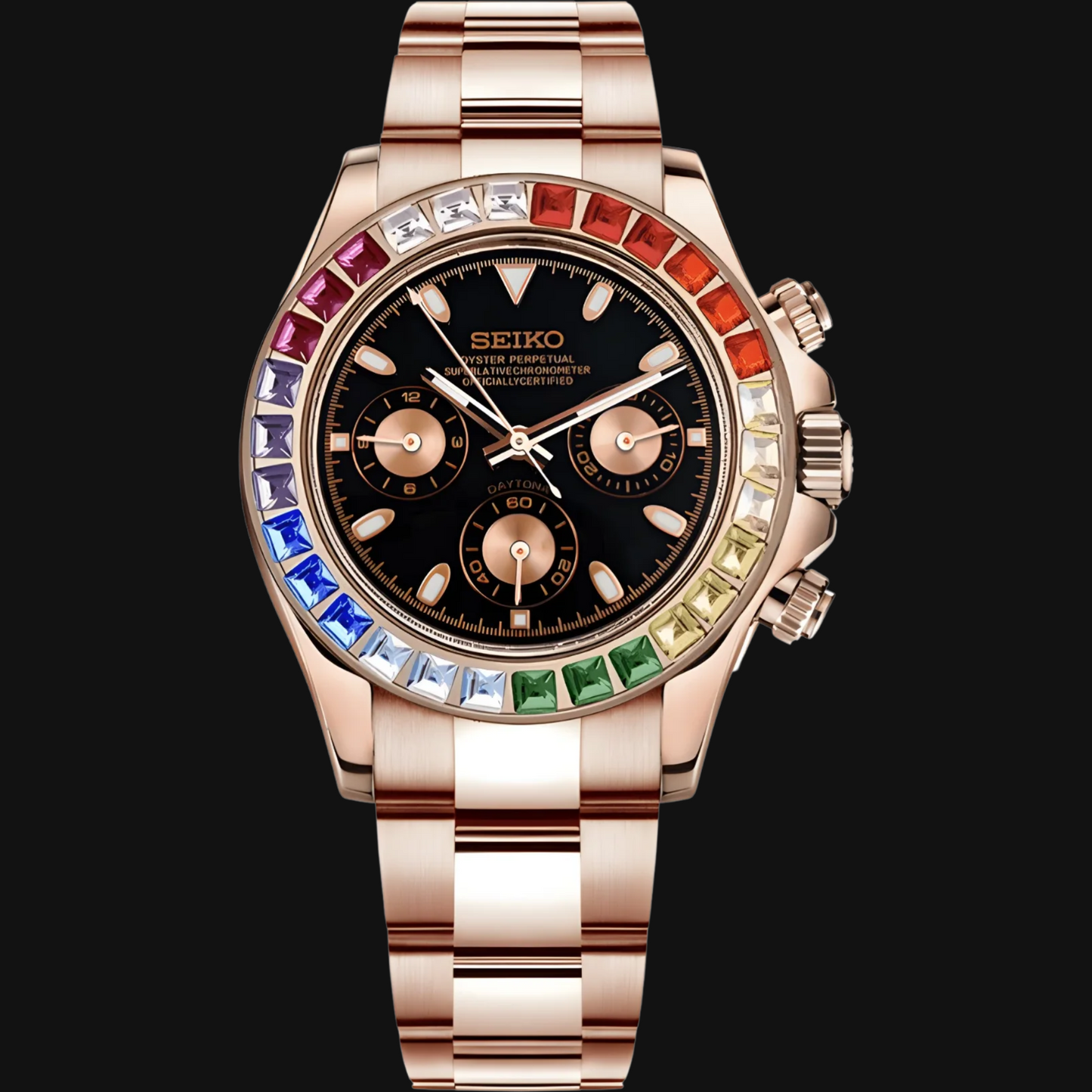 Seiko Mod Daytona „Roségold-Regenbogen“