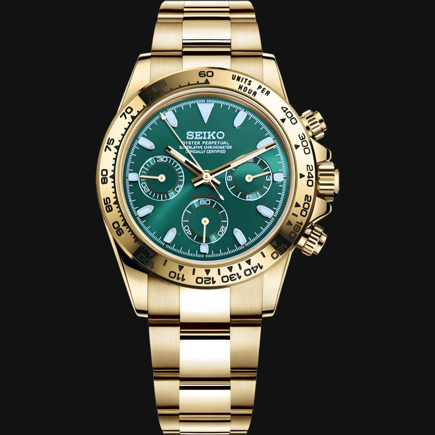 Seiko Mod Daytona „John Mayer Gold & Grün“