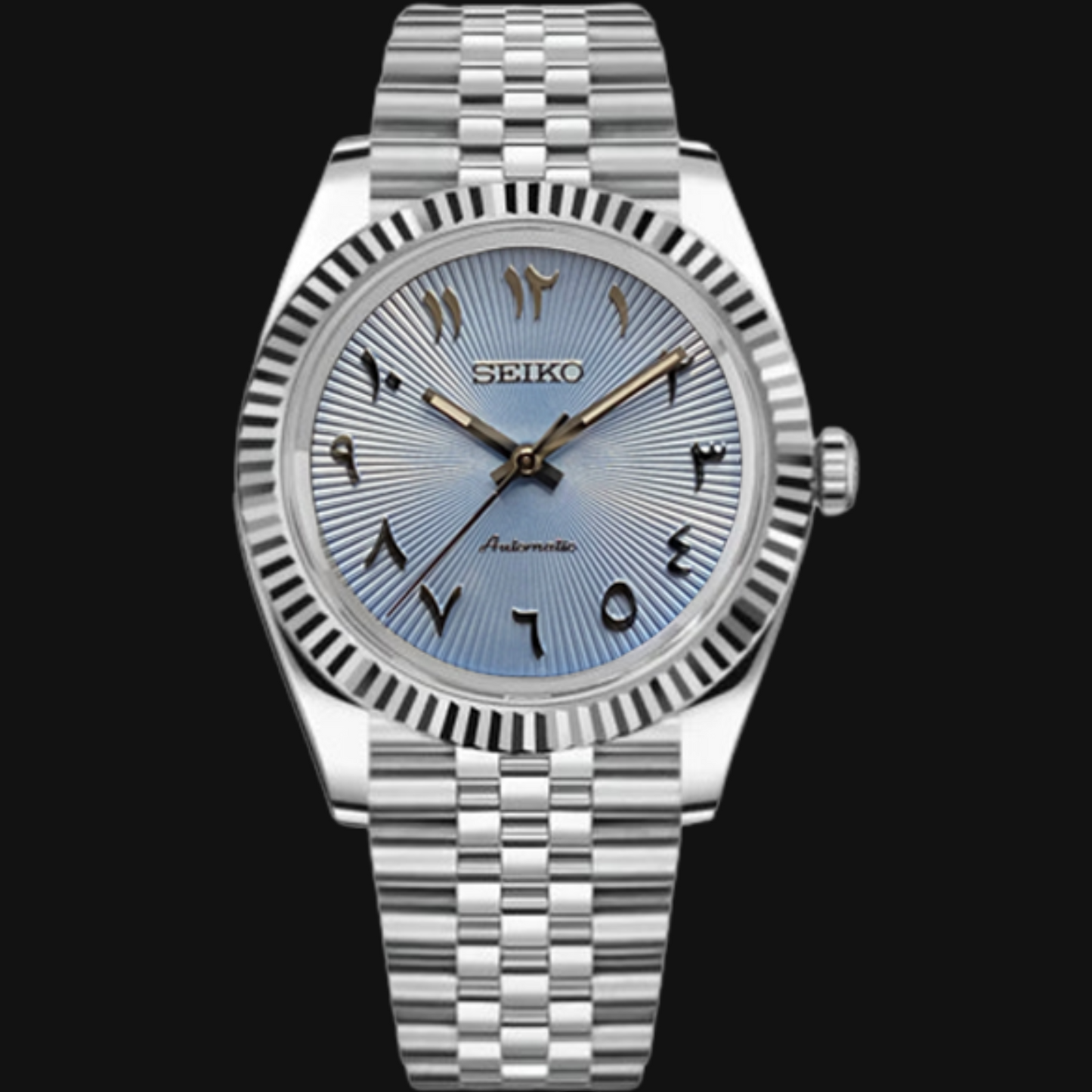 Seiko Mod Datejust "Azul degradado árabe"
