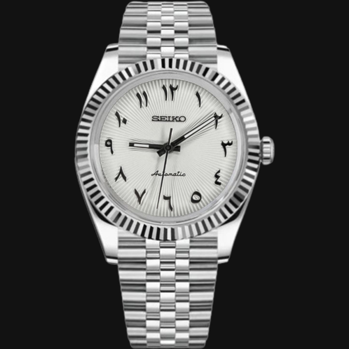 Seiko Mod Datejust "White Arabic” Gradient Dial