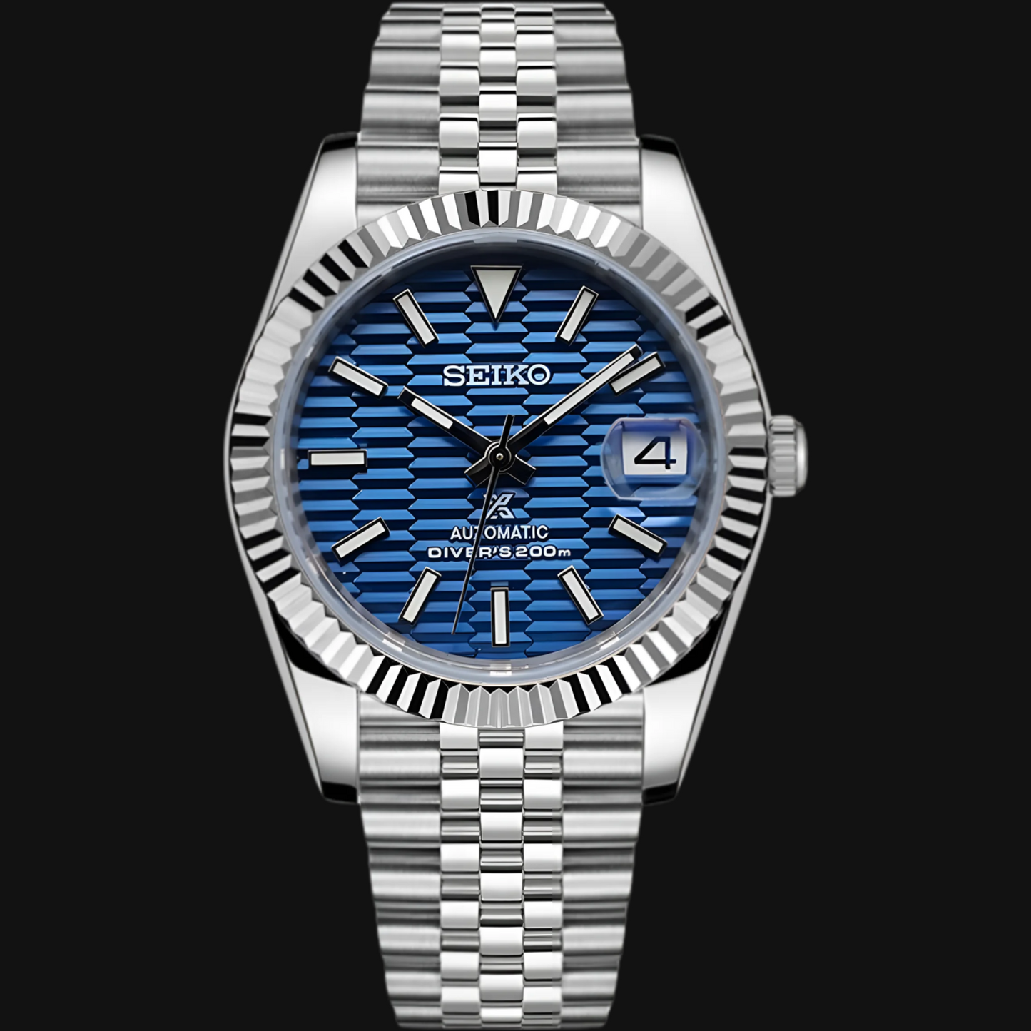 Seiko Mod Datejust „Blaues Motiv“