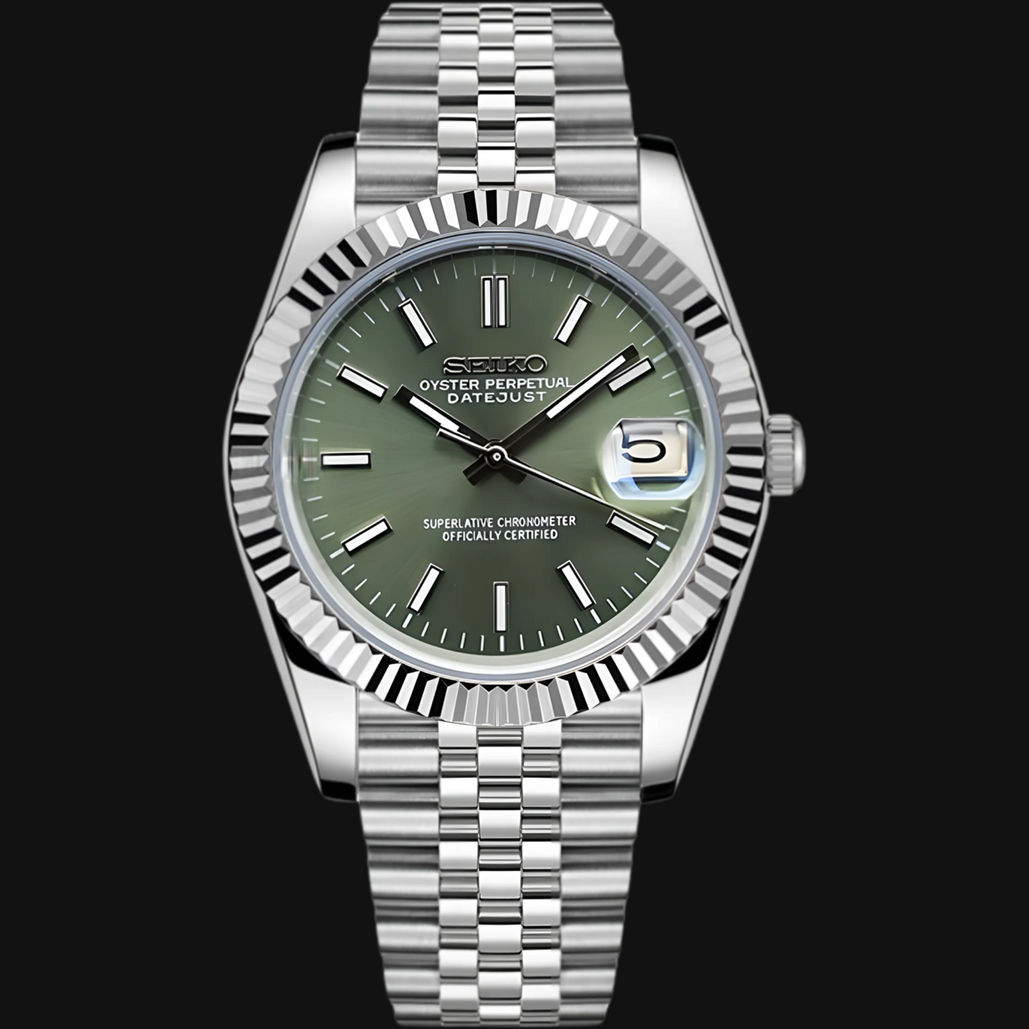 Seiko Mod Datejust "Verde oliva"