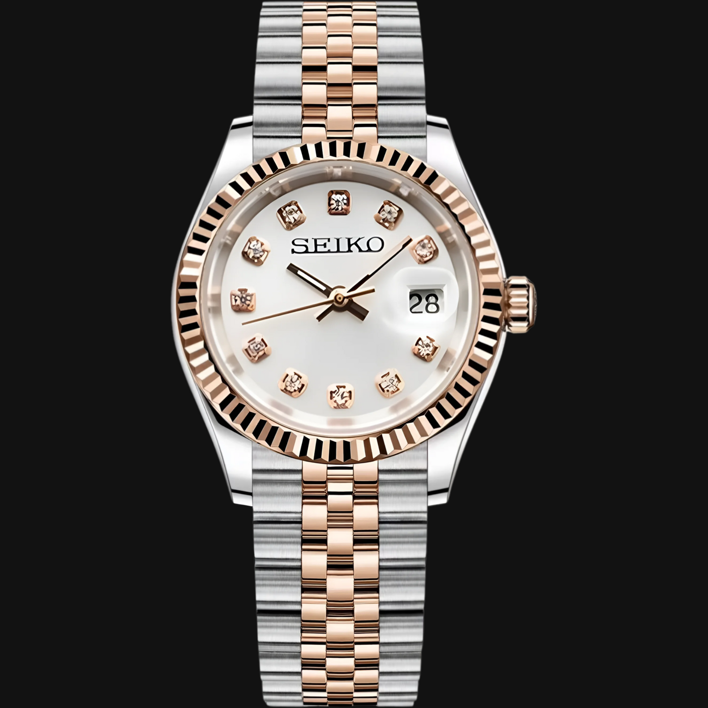 Seiko Mod „Weiße Diamanten“ 28 mm