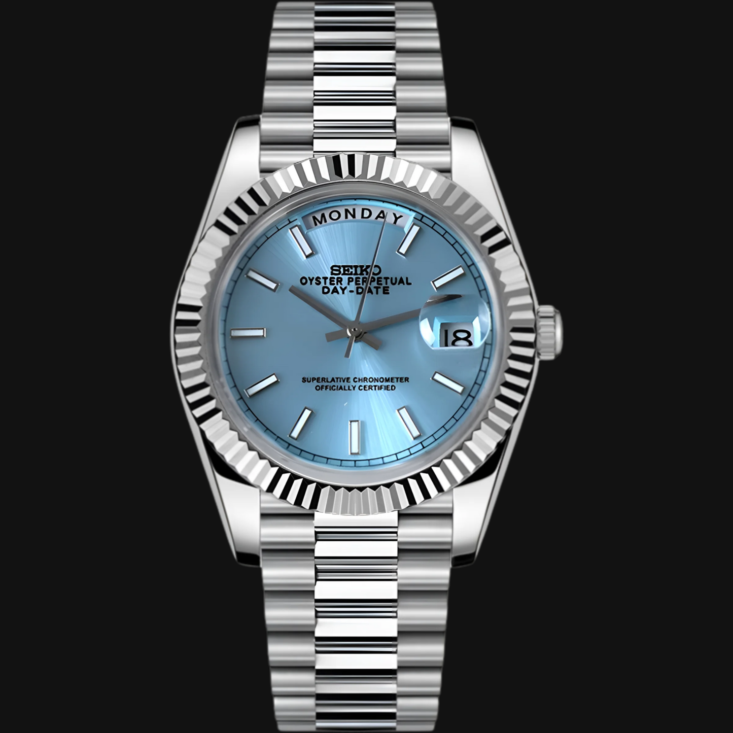 Seiko Mod Daydate "Azul hielo"