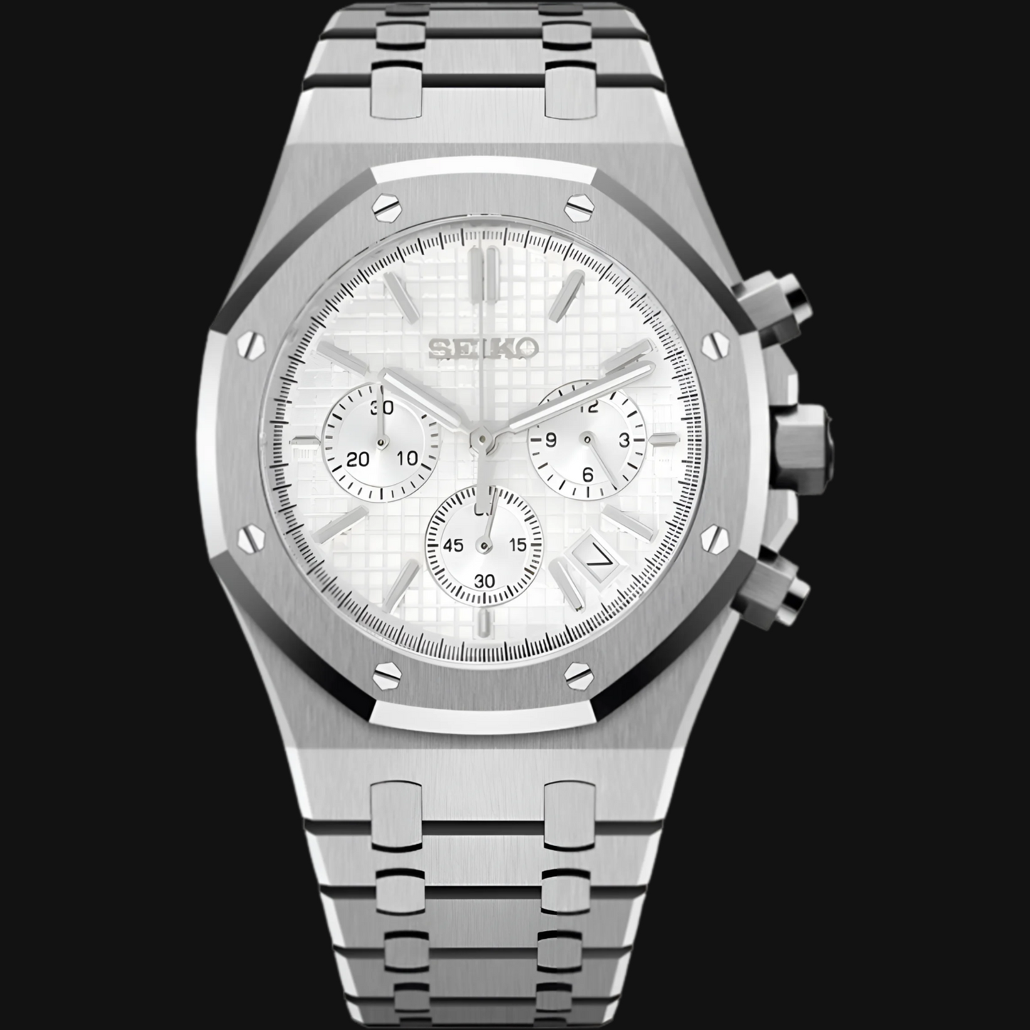 Seiko Mod Royal Oak "Cronógrafo blanco"