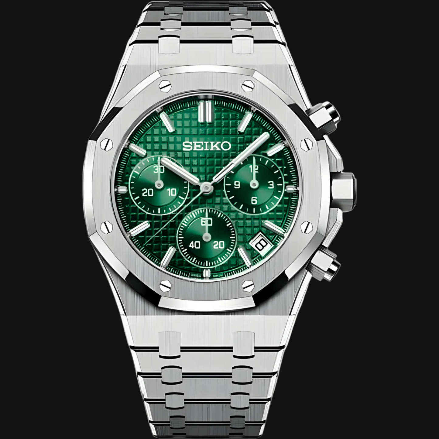 Seiko Mod Royal Oak "Cronógrafo verde"