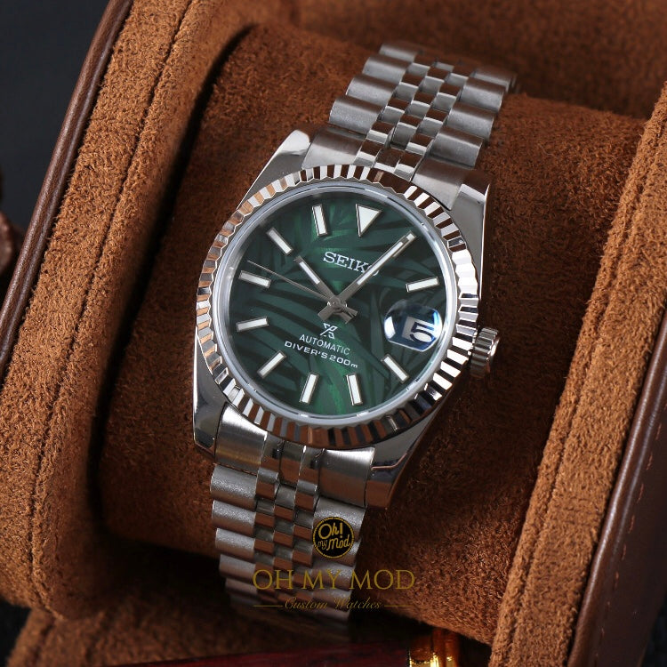 Seiko Mod Datejust "Green Palm”