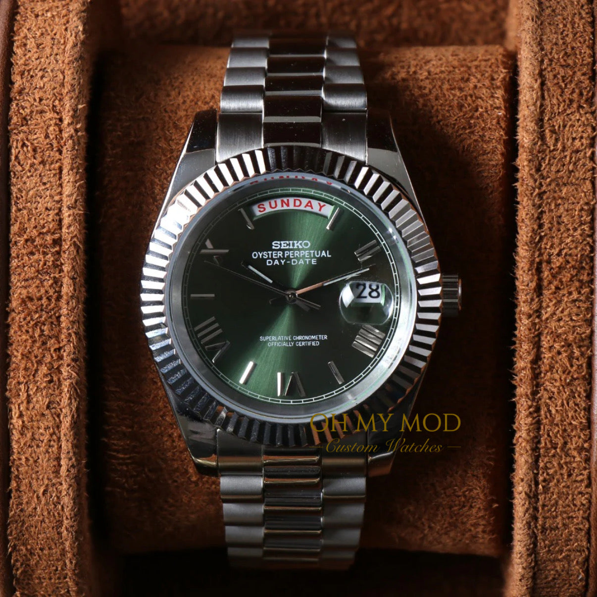 Seiko Mod Daydate „Grüne Olive“