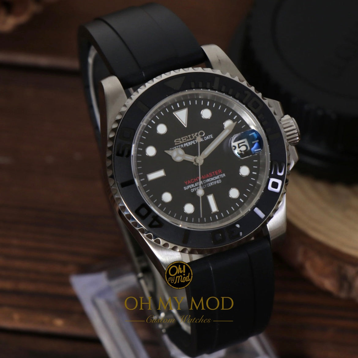 Seiko Mod Yacht Master "Silver &amp; Black"