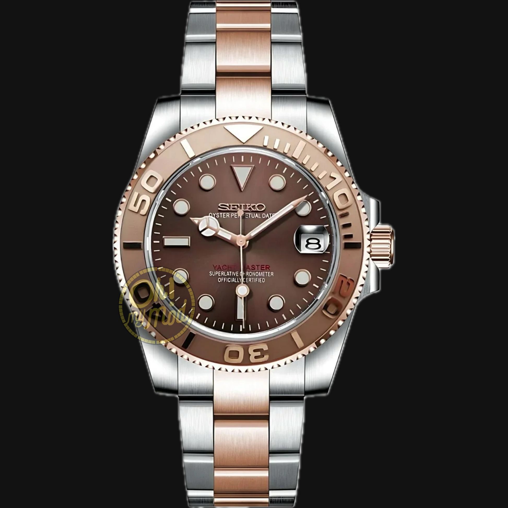 Seiko Mod Yacht Master Rose Gold Brown