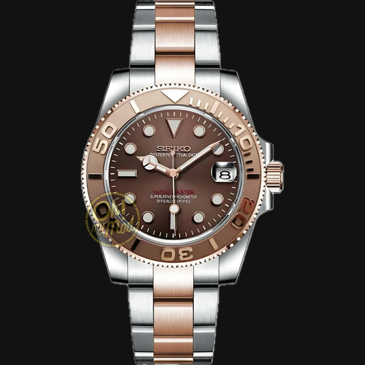 Seiko Mod Yacht Master "Rose Gold &amp; Brown"