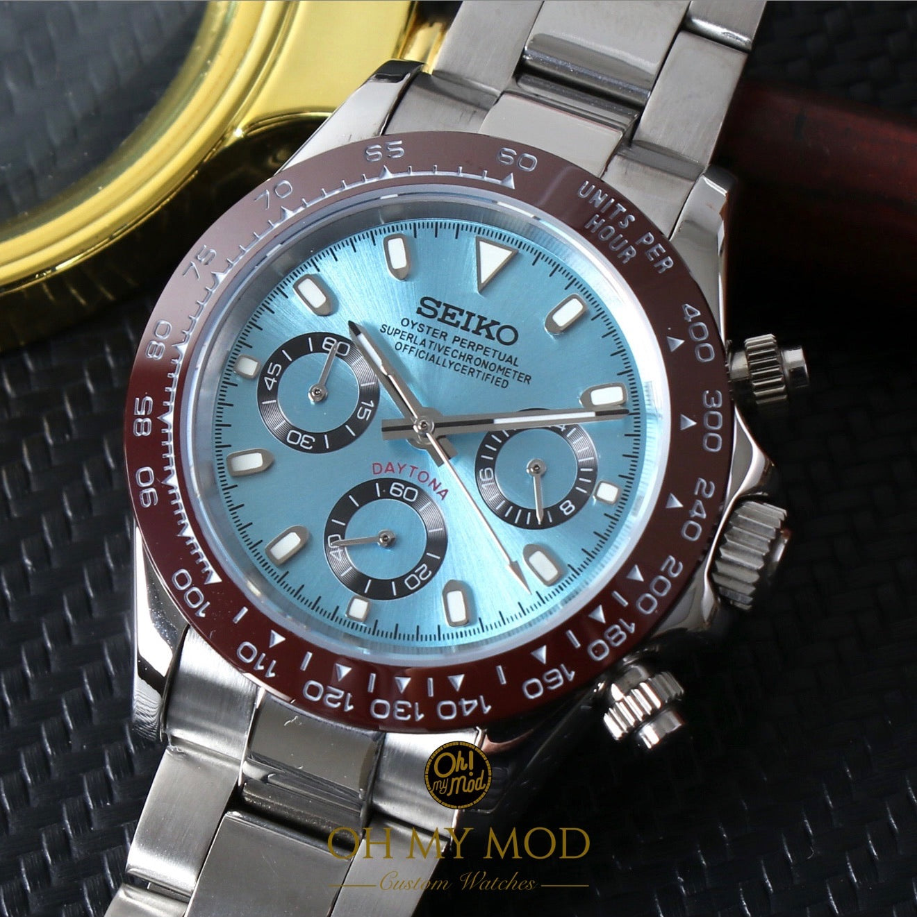 Seiko Mod Daytona "Ice Blue Platinum