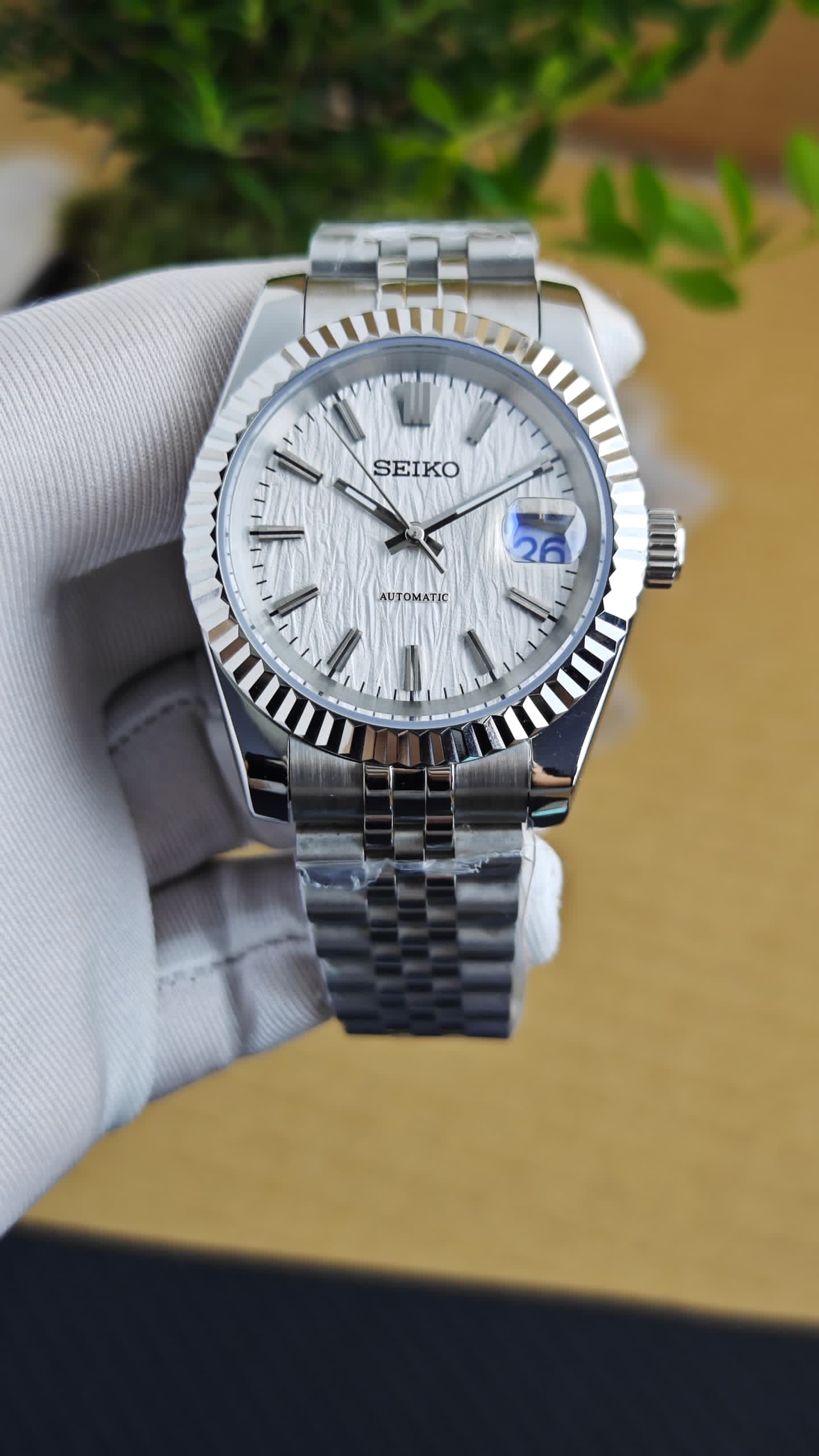 Seiko Mod Datejust "White Waves"