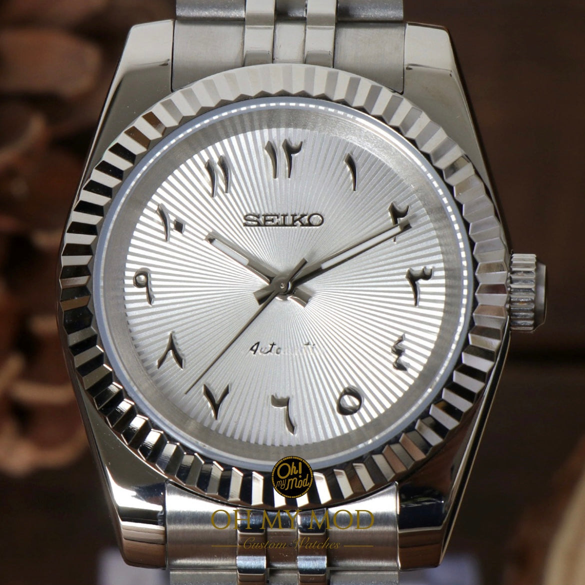 Seiko Mod Datejust "White Arabic” Gradient Dial