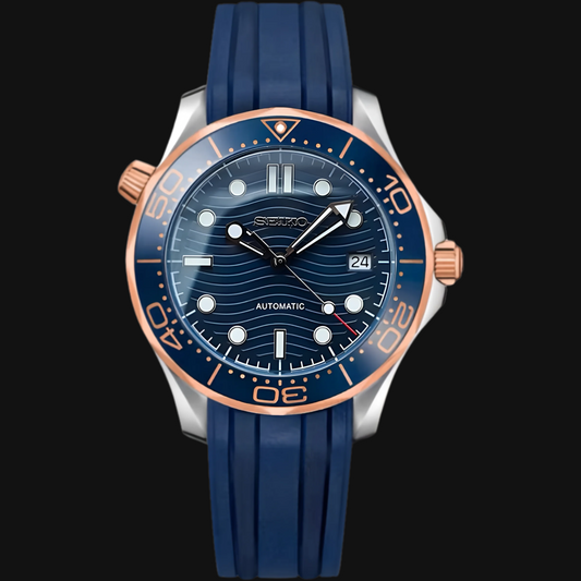 Seiko Mod Seamaster "Rose Gold &amp; Blue"