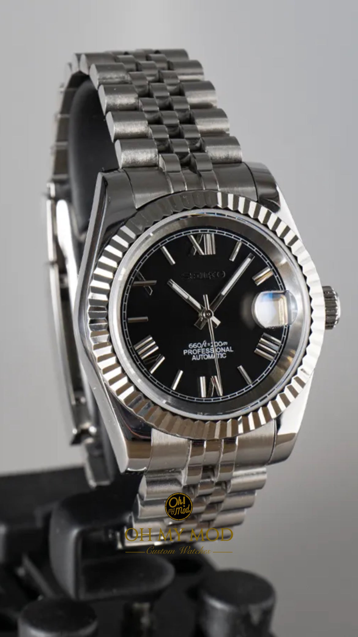 Seiko Mod Datejust "Black Roman"