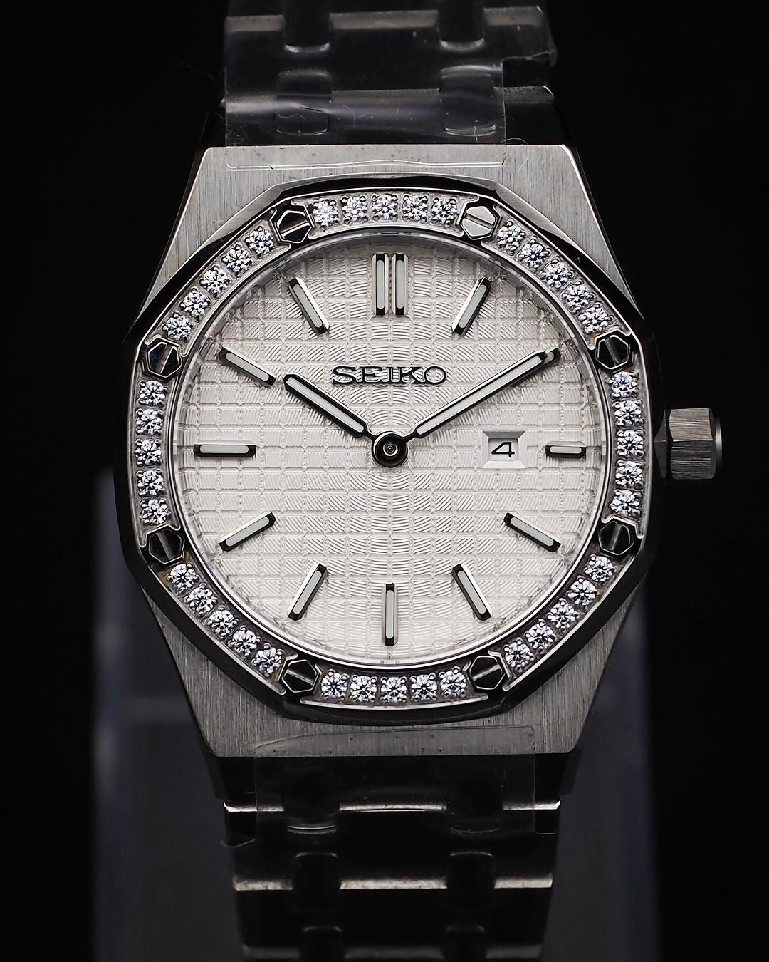 Seiko Mod Royal Oak "White Diamonds 31mm"