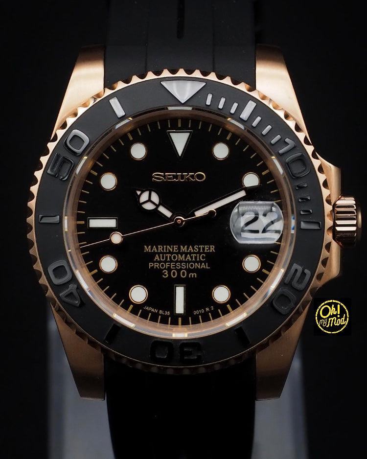 Seiko Mod Yacht Master "Rose Gold &amp; Black"