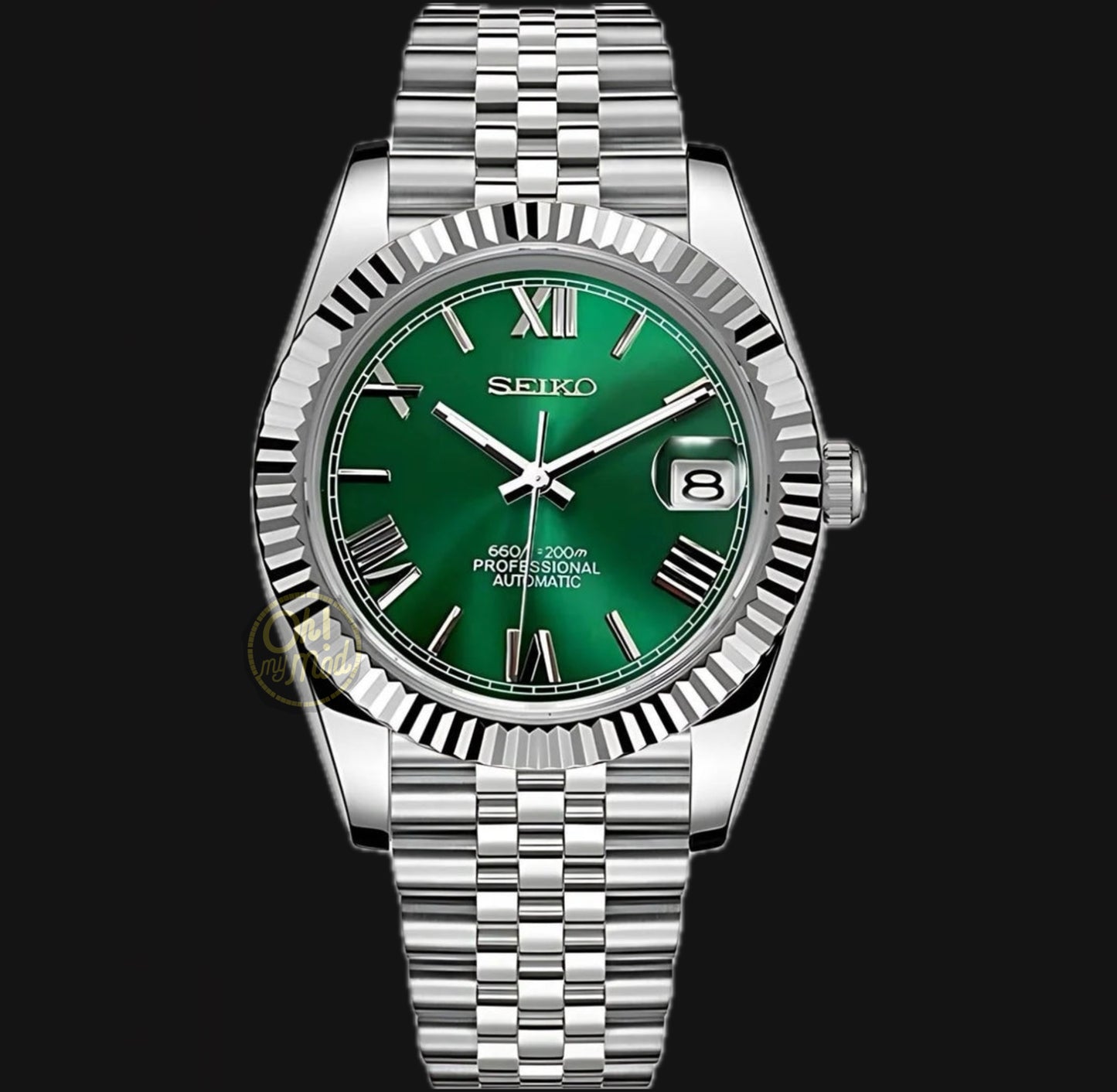 Seiko Mod Datejust "Green Roman"