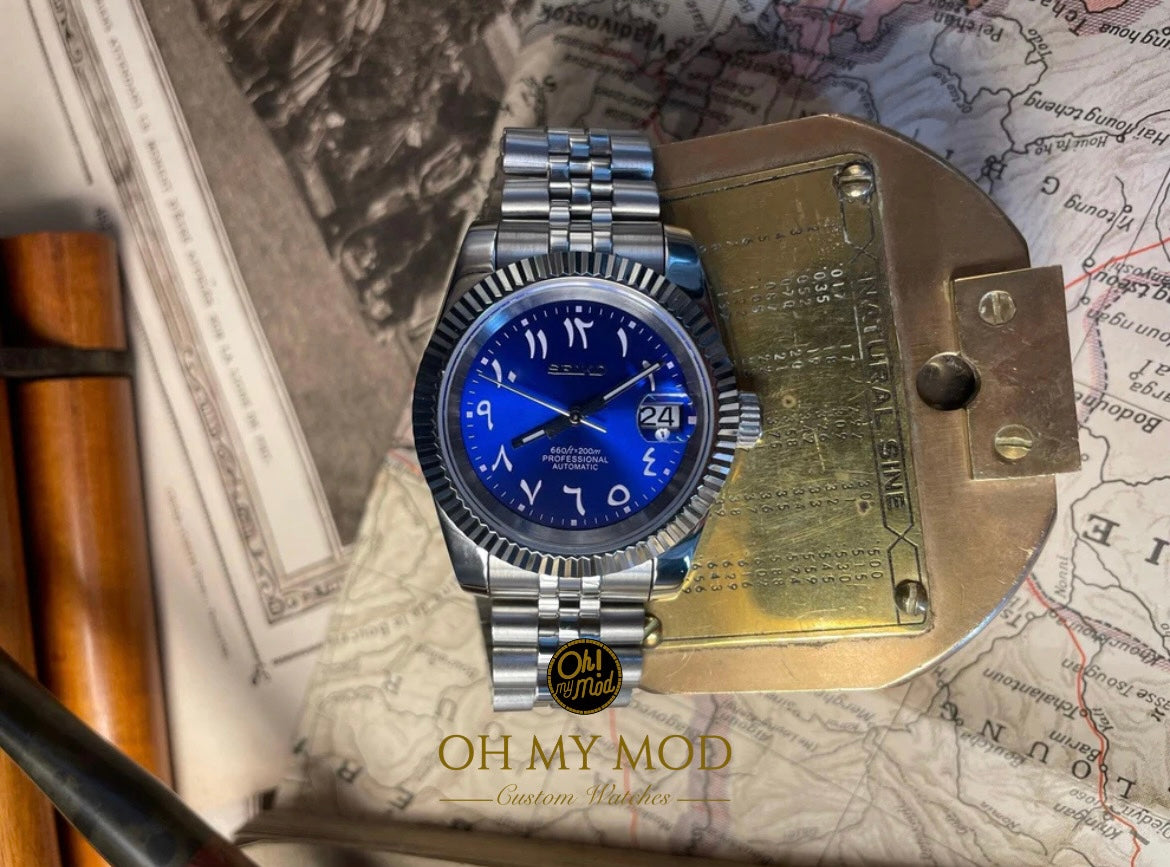 Seiko Mod Datejust "Blue Arabic"