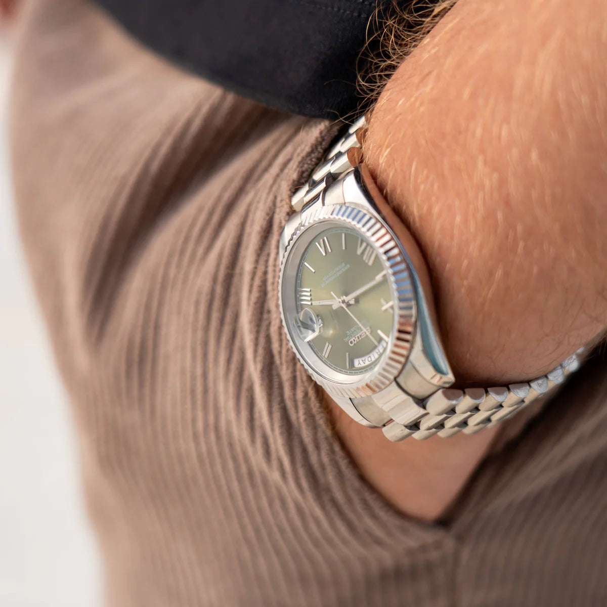 Seiko Mod Daydate „Grüne Olive“