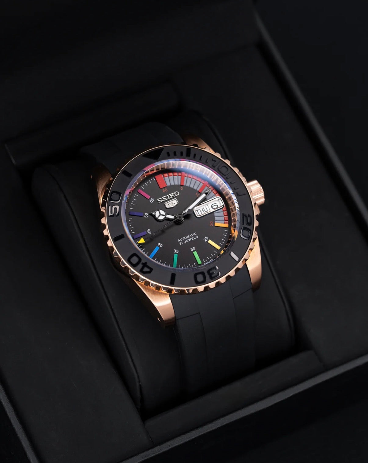 SKX007 | Rainbow Rose Gold