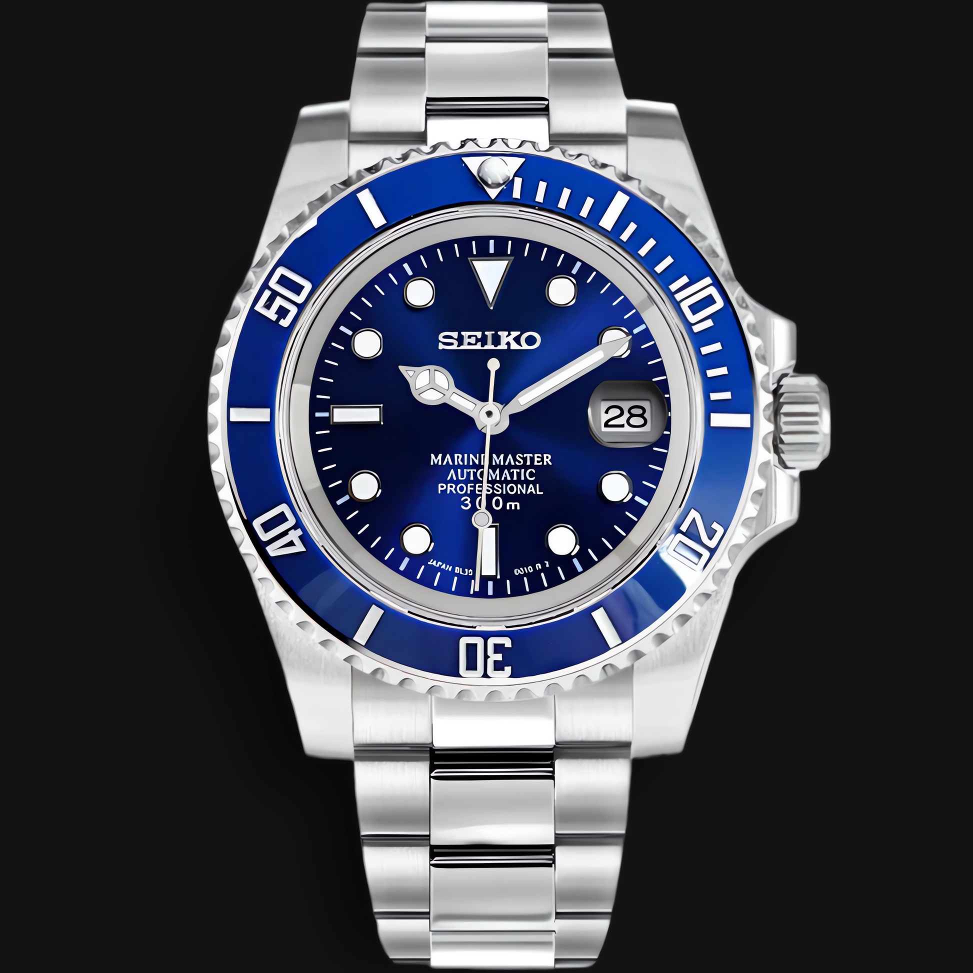 Seiko submariner blue sale