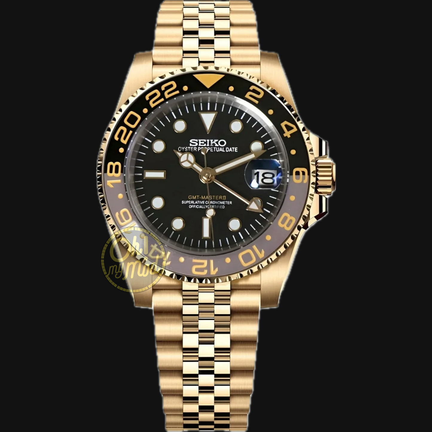 Seiko Mod GMT Master II Gold “Bruce Wayne"