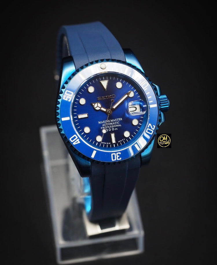 Seiko Mod Submariner "Triple Blue"