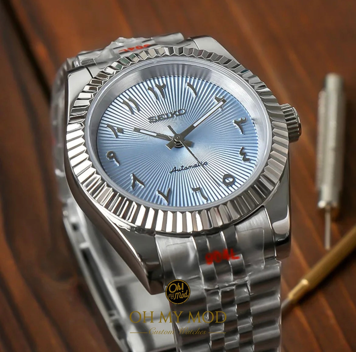 Seiko Mod Datejust "Gradient Blue Arabic"