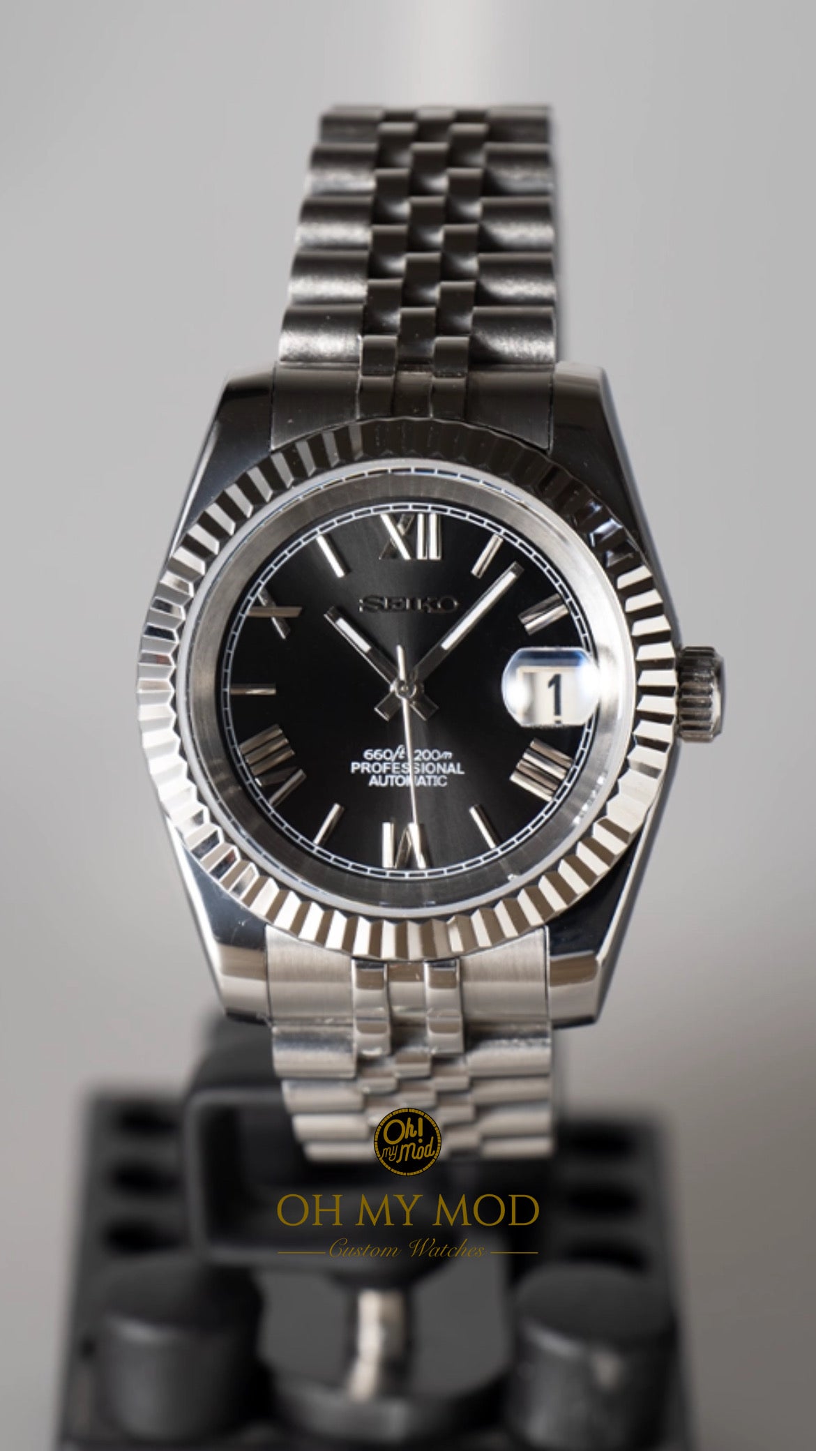 Seiko Mod Datejust "Black Roman"