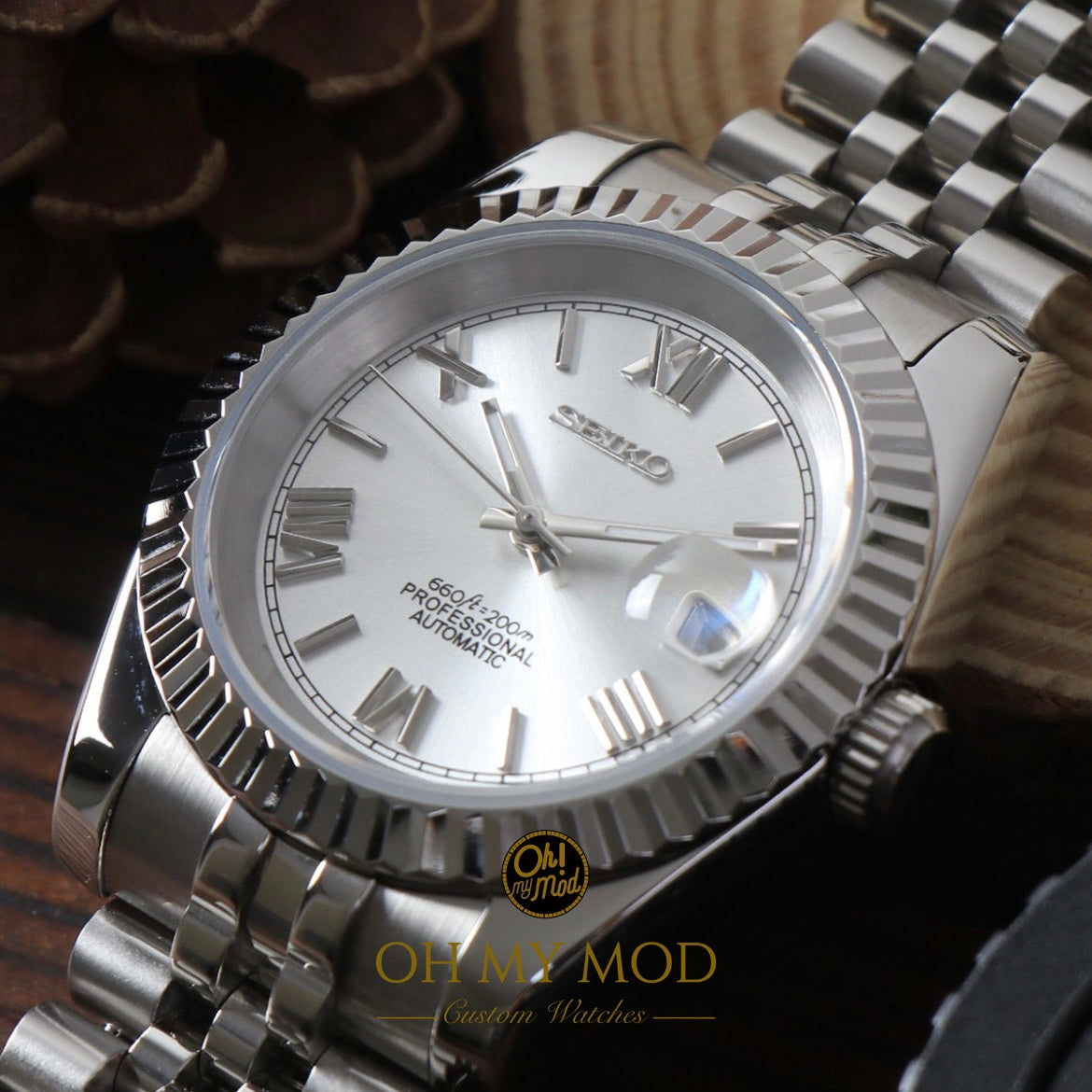 Seiko Mod Datejust "Silver Roman"