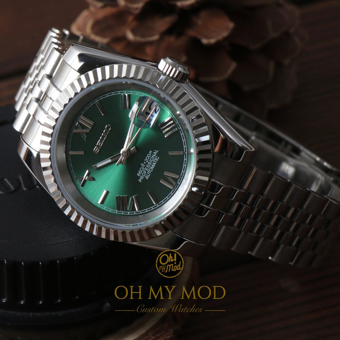 Seiko Mod Datejust "Green Roman"