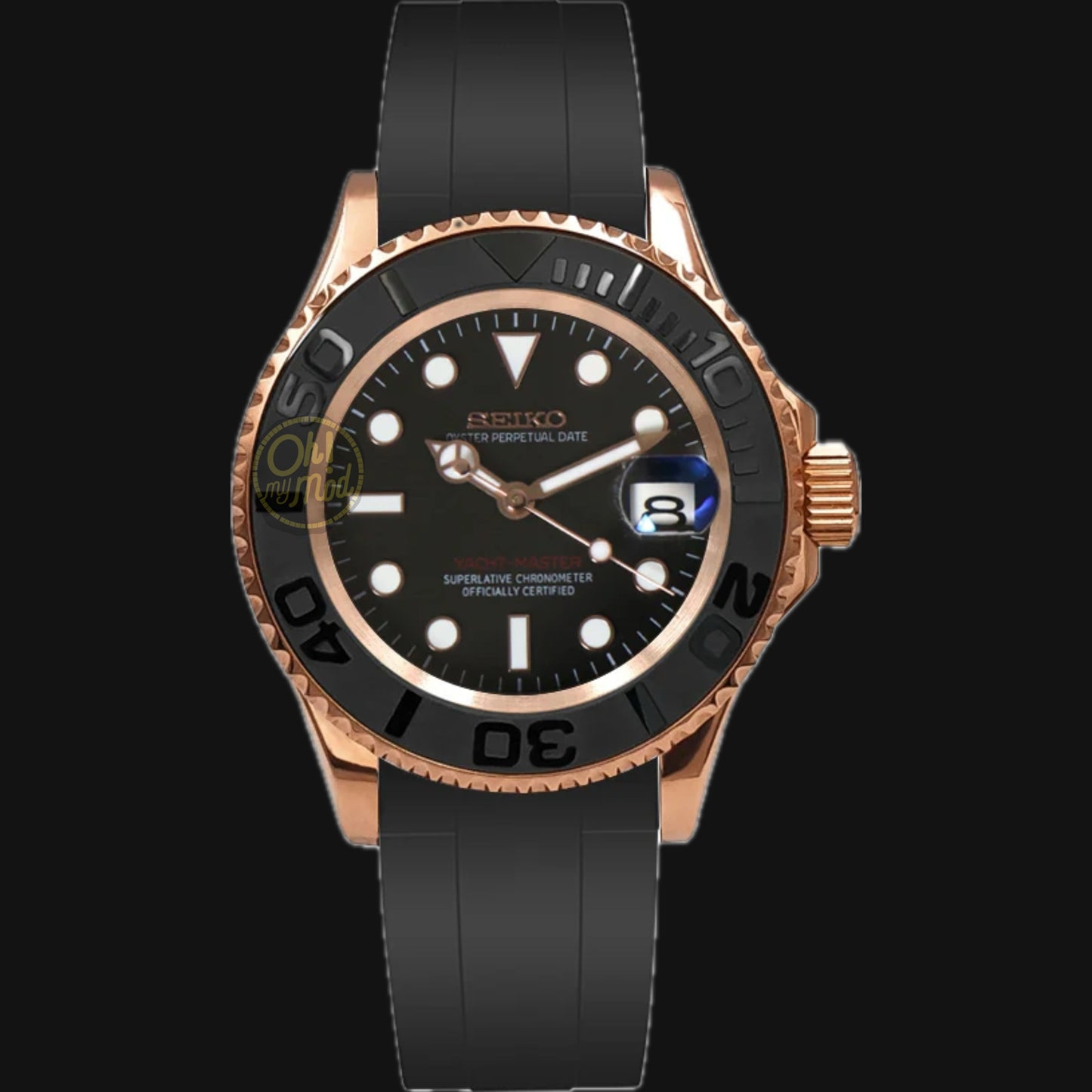 Seiko Mod Yacht Master "Rose Gold &amp; Black"