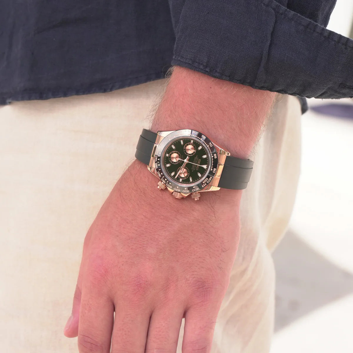 Seiko Mod Daytona „Roségold“ Oysterflex