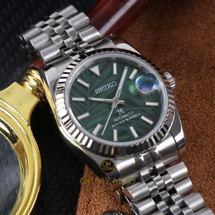 Seiko Mod Datejust "Green Palm”